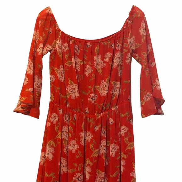 Lovers + Friends Floral Red Dress Boho Chic Vacation - Picture 6 of 11